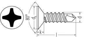 Poraruuvi 4,8 x 25  A2 DIN 7504 O  1000kpl