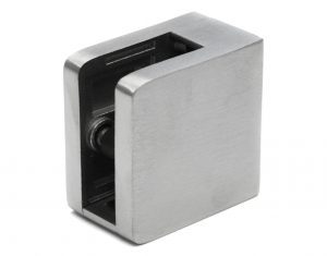 RX - Lasikiinnikke 45x45mm suora, AISI 304, Hiottu