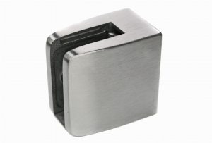 RX - Lasikiinnike 52x52mm suora, AISI 304, Hiottu