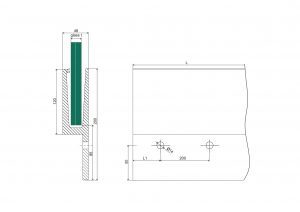 RX - Lasikaideprofiili. Sivulta kiinnitettävä huulloksellinen malli. 5 metriä ( Ei sisällä tiivisteitä ja kiiloja)