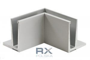 RX - Sisäpuolinen kulma lasikaideprofiili ETP.002.03.AL.A, ANODISOITU