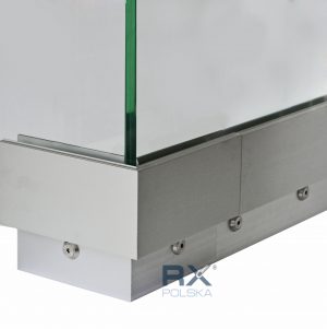 RX - Ulkopuolinen alumiinikulma lasikaideprofiilin  ETP.002.11.AL.AL, ANODISOITU