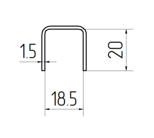 RX - U-profiili 17,52mm lasille - 2,5m, AISI 304, HIOTTU